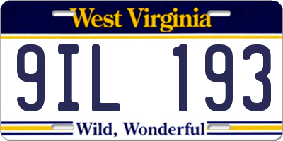 WV license plate 9IL193
