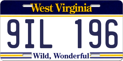 WV license plate 9IL196