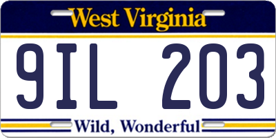 WV license plate 9IL203