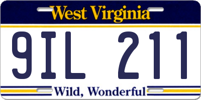 WV license plate 9IL211