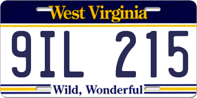 WV license plate 9IL215