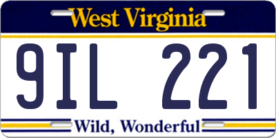 WV license plate 9IL221