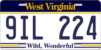WV license plate 9IL224