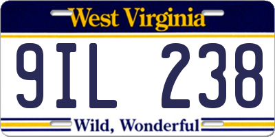WV license plate 9IL238
