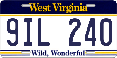 WV license plate 9IL240