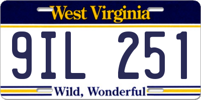 WV license plate 9IL251