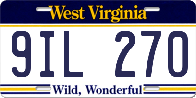 WV license plate 9IL270