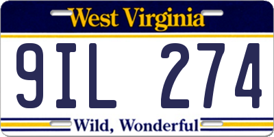 WV license plate 9IL274