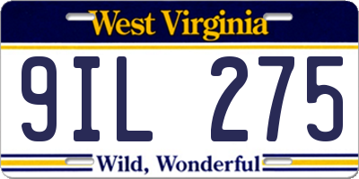 WV license plate 9IL275