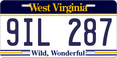 WV license plate 9IL287
