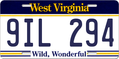 WV license plate 9IL294