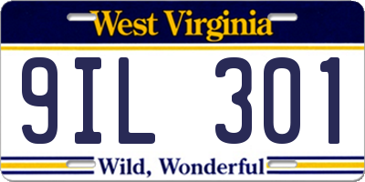 WV license plate 9IL301