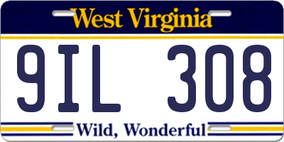 WV license plate 9IL308