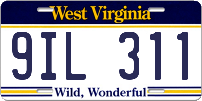 WV license plate 9IL311