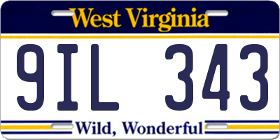 WV license plate 9IL343