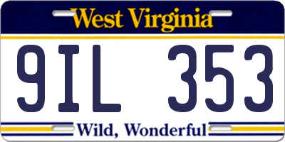 WV license plate 9IL353