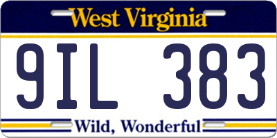 WV license plate 9IL383