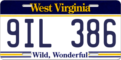 WV license plate 9IL386