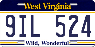 WV license plate 9IL524