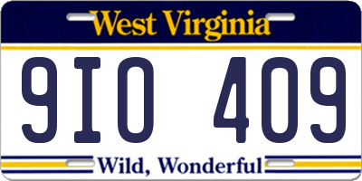 WV license plate 9IO409
