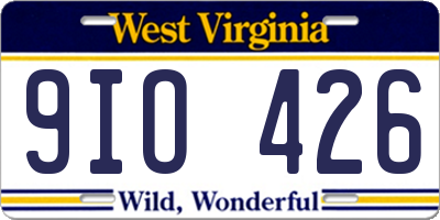 WV license plate 9IO426