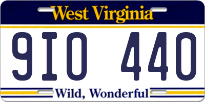 WV license plate 9IO440
