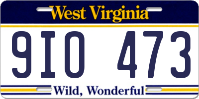 WV license plate 9IO473