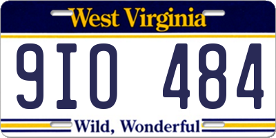 WV license plate 9IO484