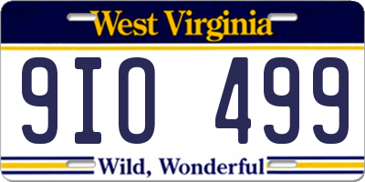 WV license plate 9IO499