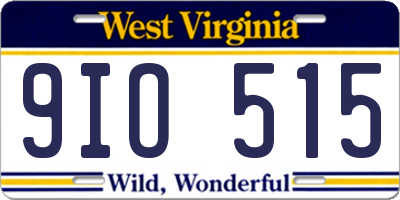 WV license plate 9IO515