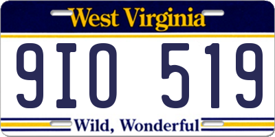 WV license plate 9IO519