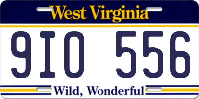 WV license plate 9IO556
