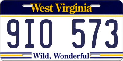 WV license plate 9IO573