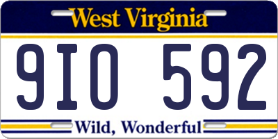 WV license plate 9IO592