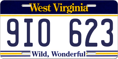 WV license plate 9IO623