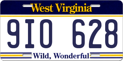 WV license plate 9IO628