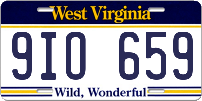 WV license plate 9IO659