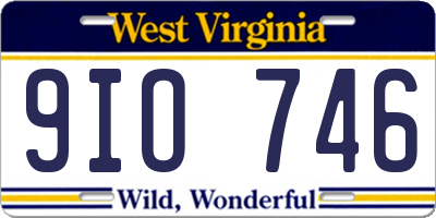 WV license plate 9IO746