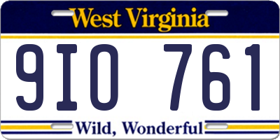 WV license plate 9IO761