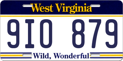 WV license plate 9IO879