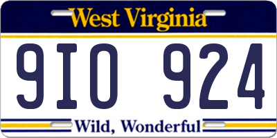 WV license plate 9IO924