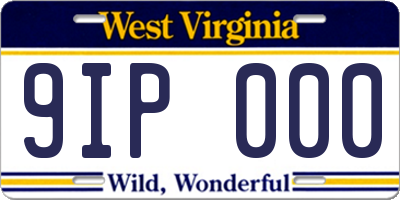 WV license plate 9IP000