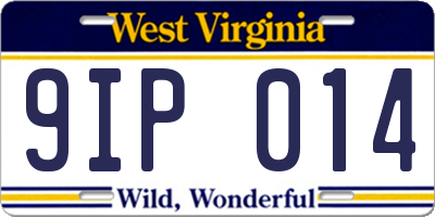WV license plate 9IP014