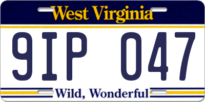 WV license plate 9IP047