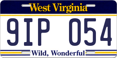 WV license plate 9IP054