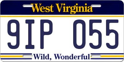 WV license plate 9IP055