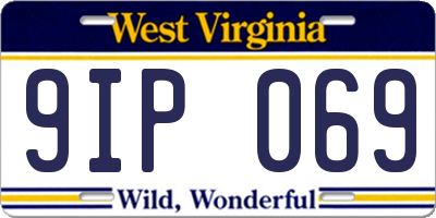 WV license plate 9IP069