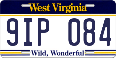 WV license plate 9IP084