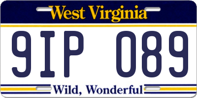 WV license plate 9IP089