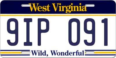 WV license plate 9IP091
